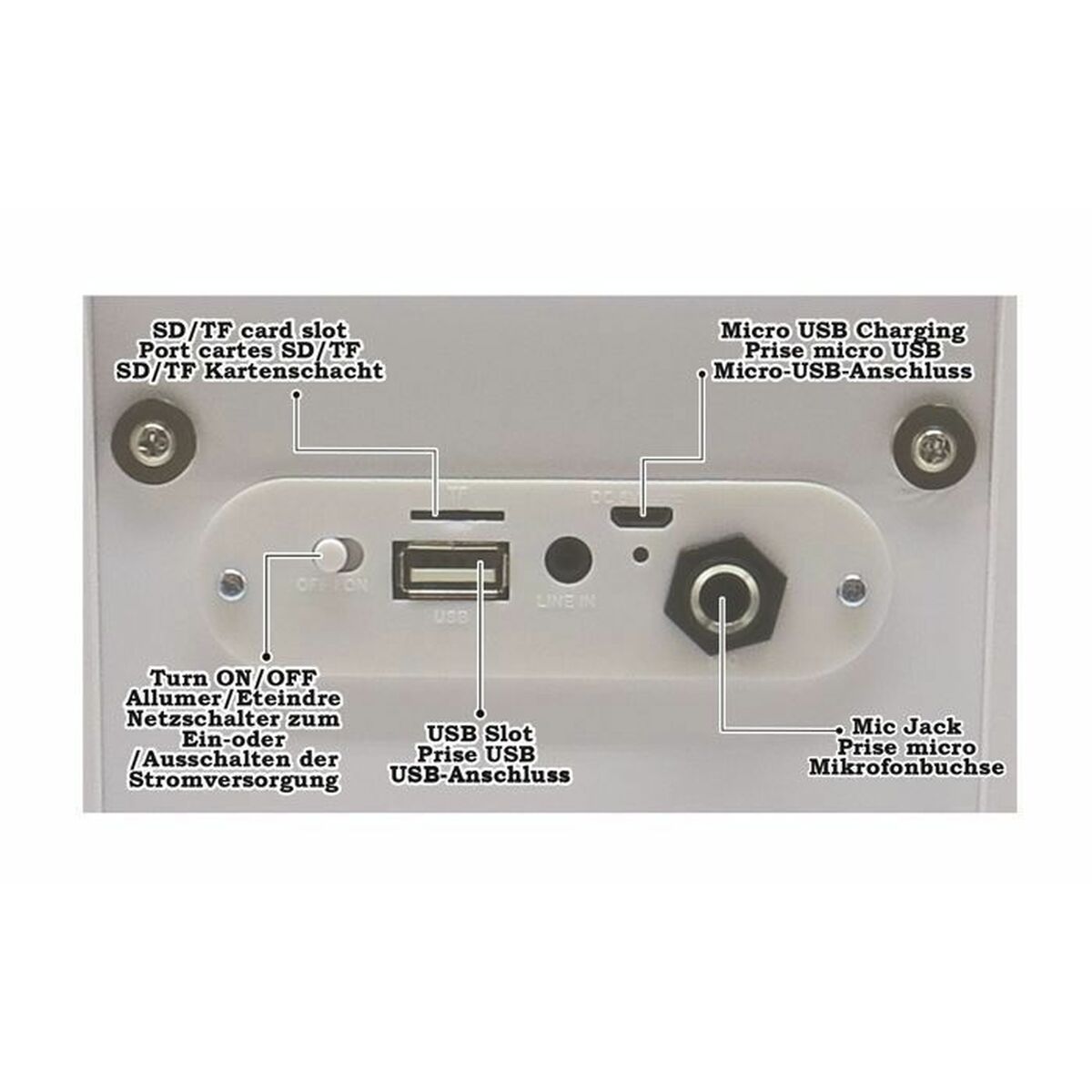 Draagbare Bluetooth Luidspreker met Microfoon iParty Lexibook BTP180Z Wit Bluetooth